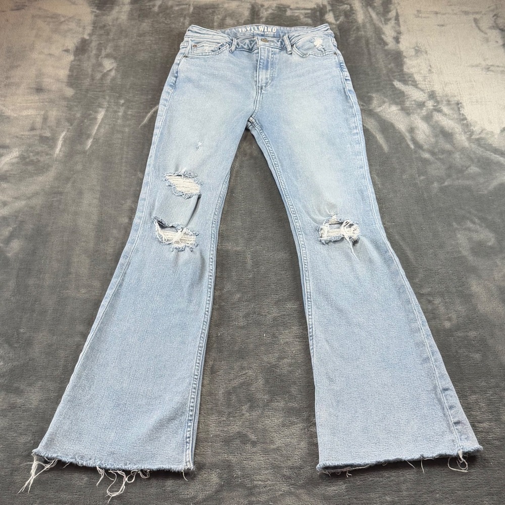 Idyllwind Miranda Lambert Womens Distressed Flare Jeans Light Wash 6/34 1654